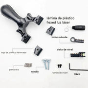 TIRACHINAS PROFESIONAL ERGONÓMICO CON PUNTERO LÁSER CON MANGO NEGRO [ALTA PRECISIÓN]